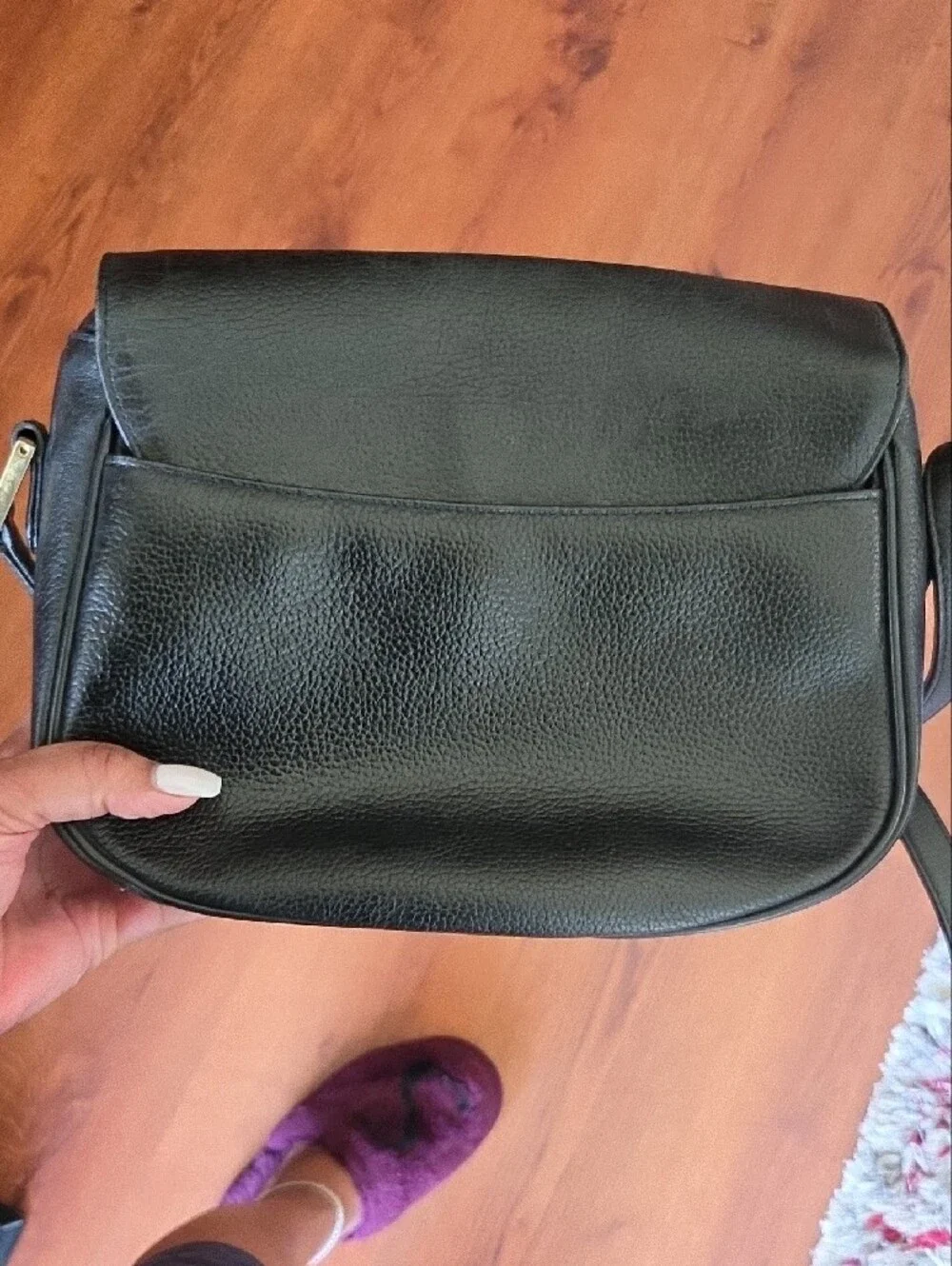 MCM Black Leather Crossbody Bag with Gold Hardware